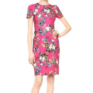 NWT Calvin Klein Pink Floral Pencil Dress